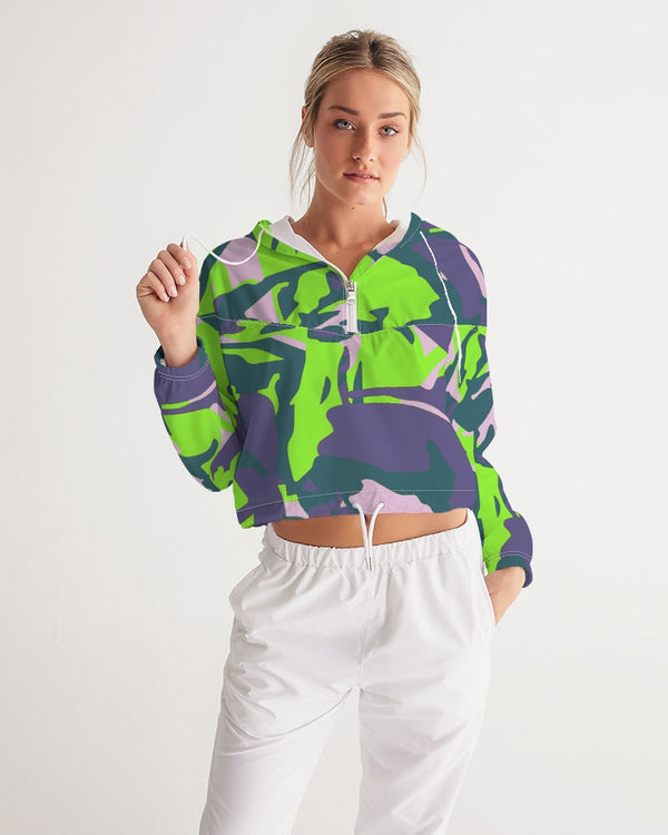 LOLLI GANG Women's All-Over Print Cropped Windbreaker