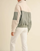 MABLE Shearling Contrast Bomber Jacket