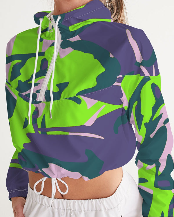 LOLLI GANG Women's All-Over Print Cropped Windbreaker