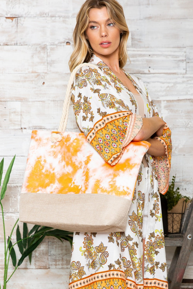 Tie-Dye Tote with Rope Handles