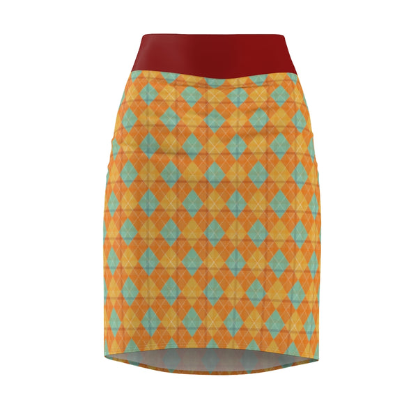 Lolli Gang Yellow Diamond Women's Pencil Skirt