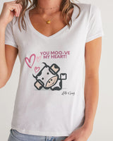 LOLLI GANG "COOL COW" Women's V-Neck Tee