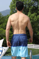 Full Size Printed Drawstring Waist Pocket Swim Trunks