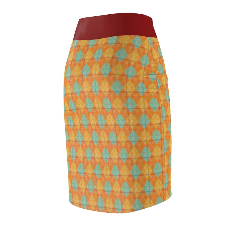 Lolli Gang Yellow Diamond Women's Pencil Skirt