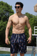 Full Size Printed Drawstring Swim Trunks