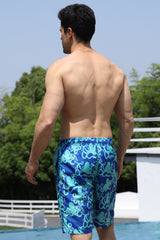 Full Size Printed Drawstring Swim Trunks